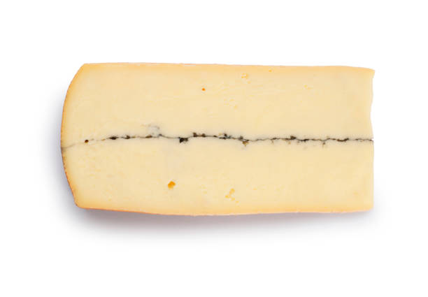 morbier cheese on white - morbier stock-fotos und bilder