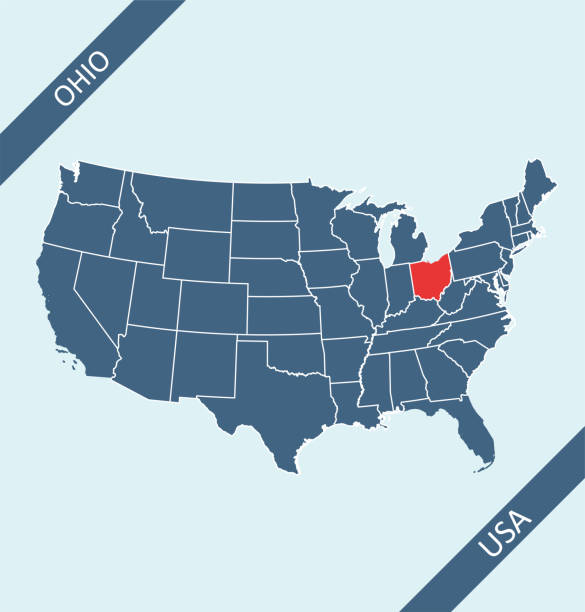 Ohio On Usa Map Stock Download Image Now Akron Ohio Ohio On Usa Map 