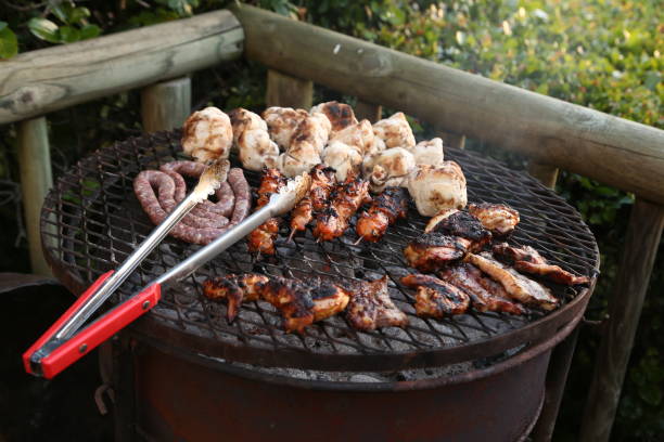 A traditional South African braai. A traditional South African braai. This photo has selective focus. south african braai stock pictures, royalty-free photos & images