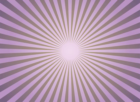 Sunlight glow horizontal background. purple color burst background. Vector illustration. Sun beam ray sunburst wallpaper. Candy bright backdrop. starburst wallpaper. Circus poster or placard