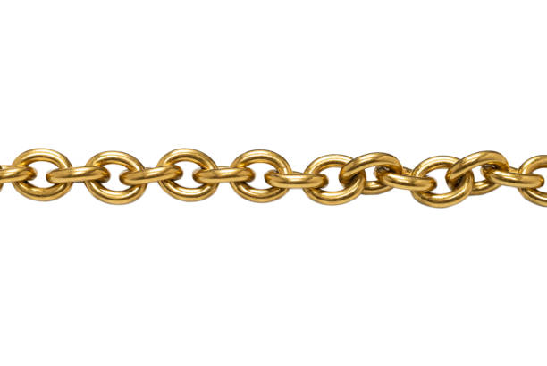 istock Golden chain isolated on white background. 1289915020