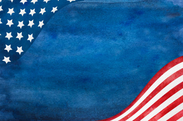 ilustrações de stock, clip art, desenhos animados e ícones de beautiful pattern with the colors of the american flag - red backgrounds watercolor painting striped