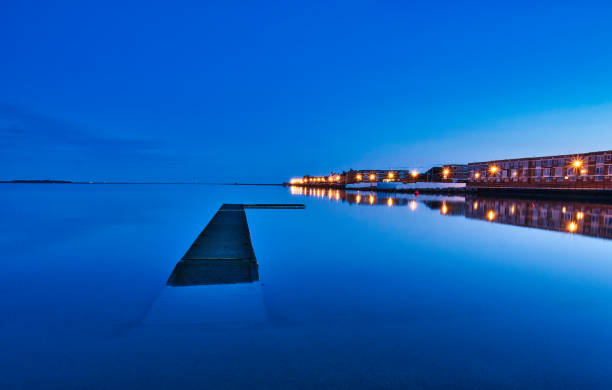 istock Still boating lake during blue hour, West Kirby, Wirral, Merseyside, England, Britain 1289917807