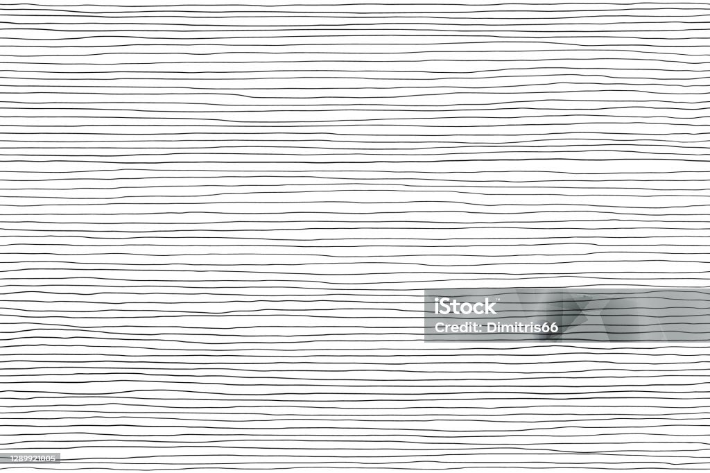 흰색, 손으로 그린 라인 추상적 배경에 검은 선의 매끄러운 패턴 - 로열티 프리 선 벡터 아트