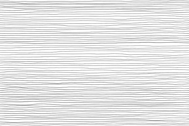 흰색, 손으로 그린 라인 추상적 배경에 검은 선의 매끄러운 패턴 - 줄무늬 stock illustrations