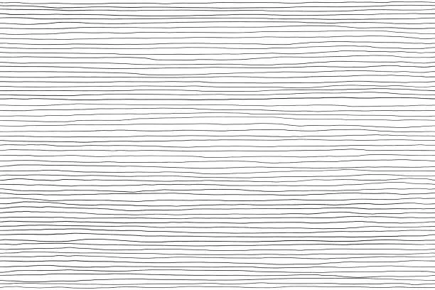 Vector illustration of Seamless pattern of black lines on white, hand drawn lines abstract background