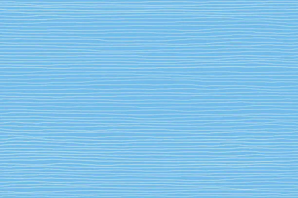 Vector illustration of Seamless pattern of white hand drawn lines on blue background