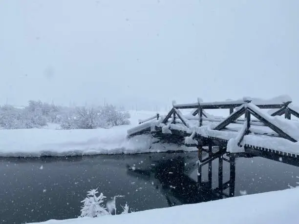 Snowy bridge in the winterwonderland