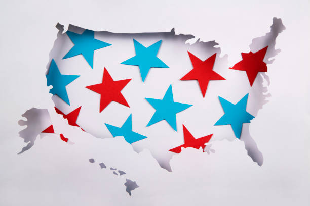 istock USA map made from cut papers with stars 1289925627