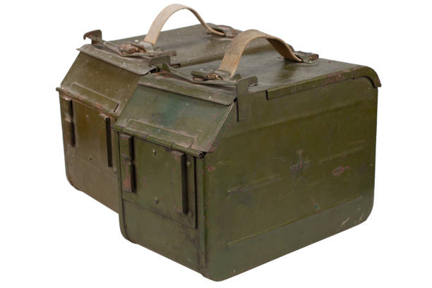 istock Ammo Can for ammunition belt for a 12.7 mm heavy machine gun DShK used by the former Soviet Union 1289932107