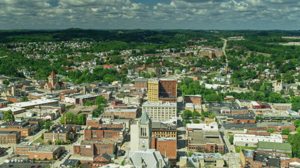 istock Clouds Passing Over Uniontown, Pennsylvania - Aerial 1289933072