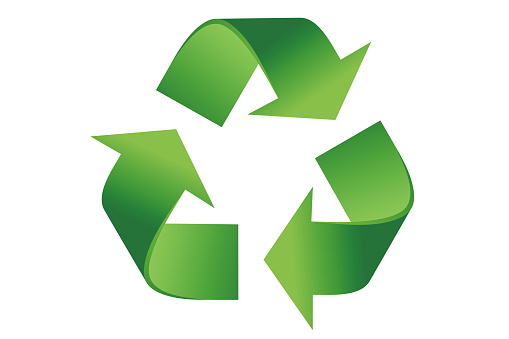 Recycle logo. CLIPPING PATH INCLUDED