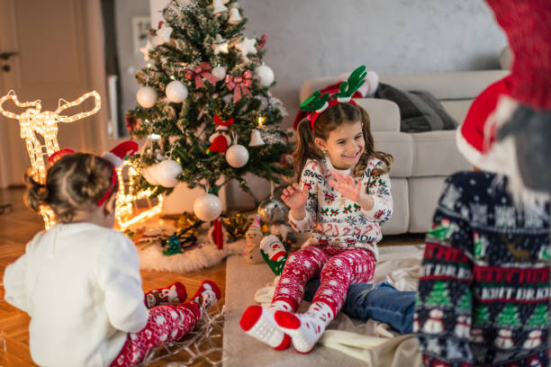 istock Happy children on Christmas Eve 1289941312