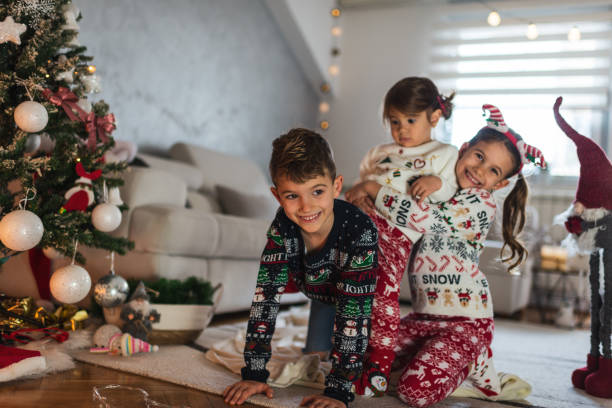 istock Happy children on Christmas Eve 1289943817