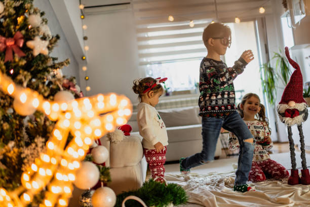 istock Happy children on Christmas Eve 1289943975
