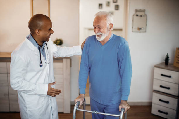istock I'm very happy to be able to walk again, doctor! 1289944905