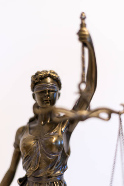 istock Close-up of a justice figure shines from sunlight 1289947871