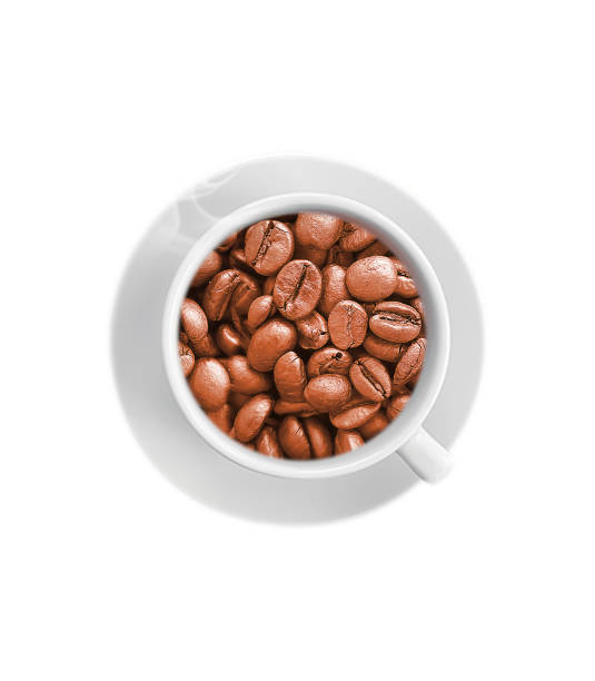 cup of coffee roasted beans background