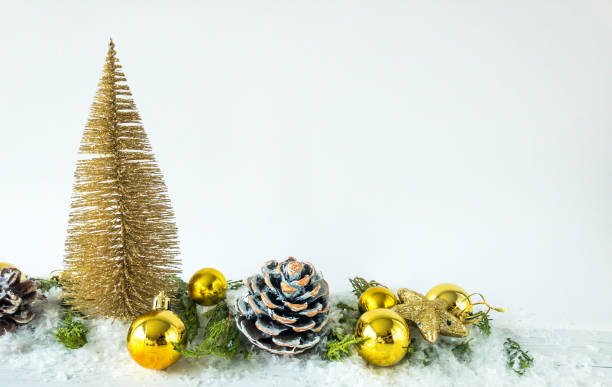 istock Christmas ball ornaments, pine cones, mini pine tree, pine branches 1289949313