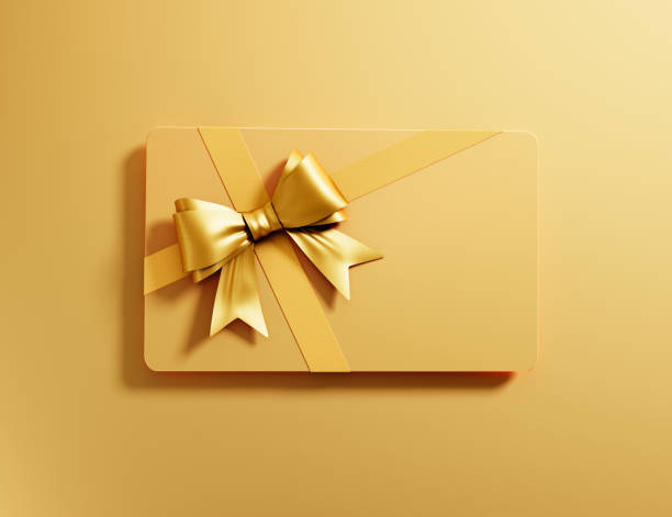 carte-cadeau avec arc attaché - gift certificate photos et images de collection