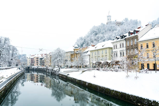 istock View on snowy Ljubljanica river and old town 1289952522