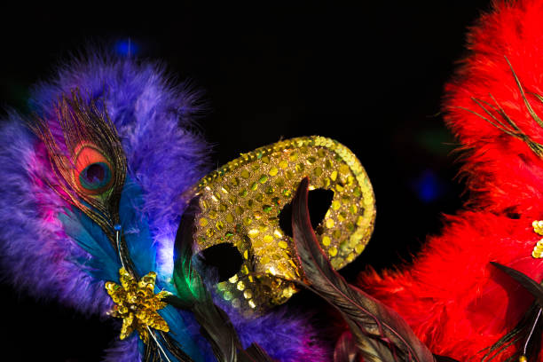 istock Mardi Gras, Rio carnival mask and colorful decorations. 1289957015