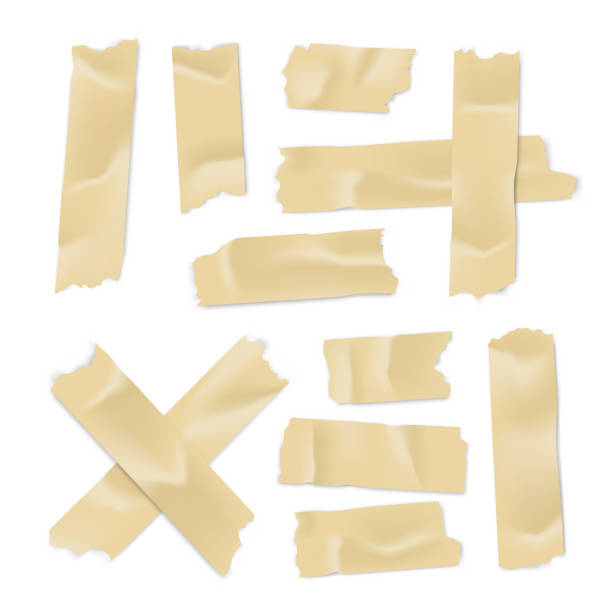 istock Adhesive tape set. Sticky paper strip isolated on white background. Vector illustration 1289959795