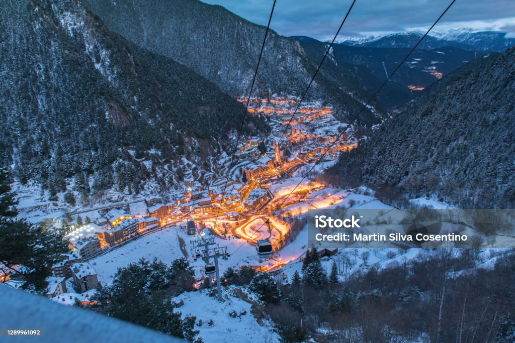 Cityscape of Arinsal, La Massana, Andorra in winter Cityscape of Arinsal, La Massana, Andorra in winter. Andorra Stock Photo
