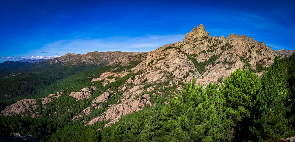 Bavella Massif, needles of Bavella (Aiguilles de Bavella) and Alta Rocca (high rocks) region, located in South Central Corsica, France