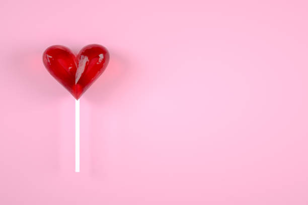 istock Heart Shape Lollipop Background, Abstract Valentine's Day Concept 1289965436