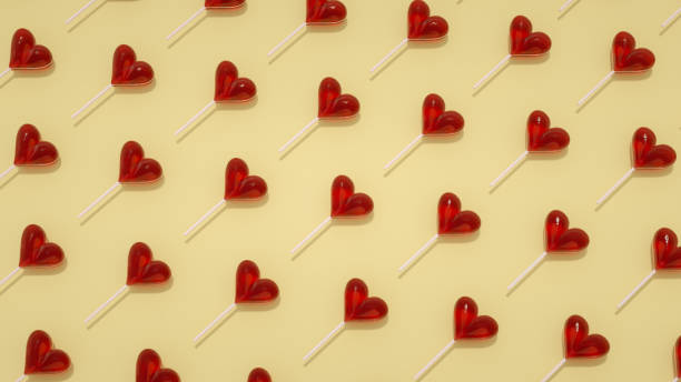 istock Heart Shape Lollipop Background, Abstract Valentine's Day Concept 1289965552