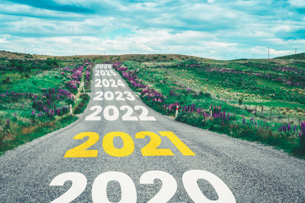 istock 2021 New Year road trip travel and future vision concept . 1289965583