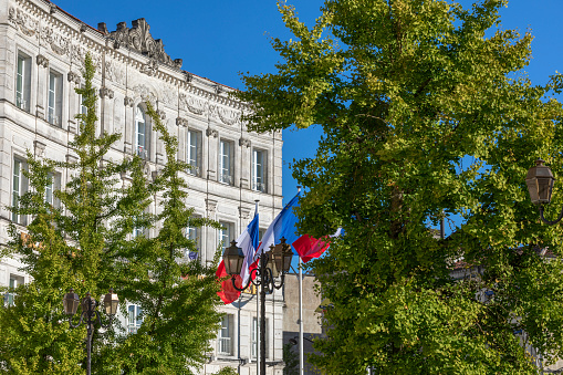Cognac, France - July 27, 2020: old building on Place François 1er in the city centre of Cognac