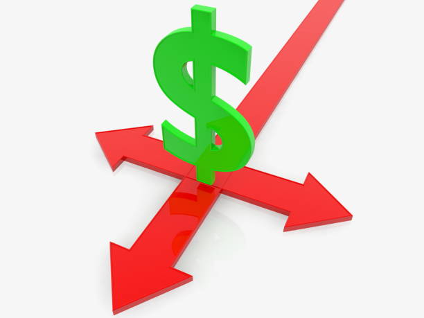 istock Green dollar sign with arrows to three ways 1289966605
