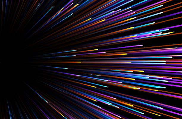 Abstract background neon glow colors.Explosion in universe. Cosmic background for event, party, celebration. Speed of light in galaxy. Abstract background in blue, orange and purple neon glow colors.Explosion in universe. Cosmic background for event, party, celebration. Speed of light in galaxy. big bang stock illustrations