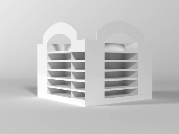 big Fsu retail stand free standing unit posm plain mockup display stand 2x2