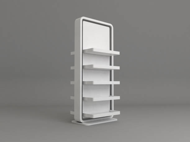istock Fsu retail stand free standing unit posm plain mockup display stand premium 1289971202