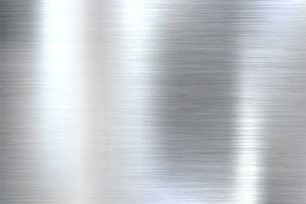 realistyczna szczotkowana metalowa tekstura. polerowane tło ze stali nierdzewnej. ilustracja wektorowa - brushed aluminum steel backgrounds stock illustrations