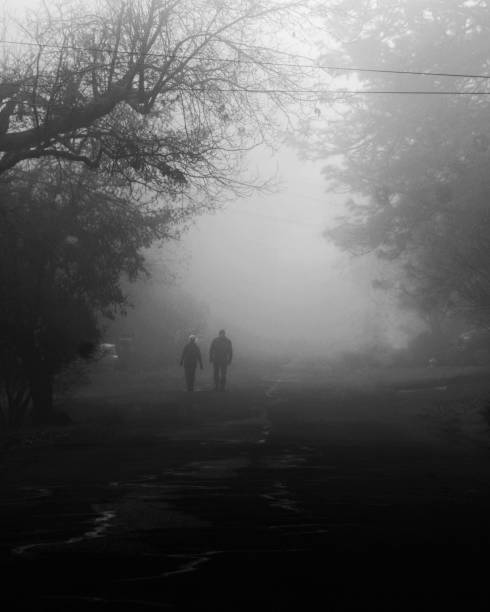 istock Couple Walking in Fog 1289980968