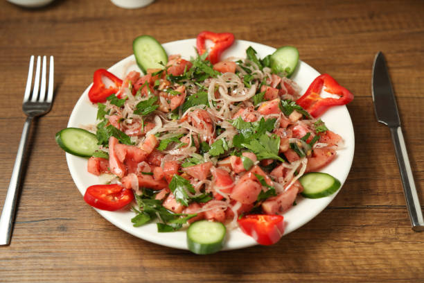 istock Traditional Turkish salad suitable with kebabs (çoban salata) 1289981265