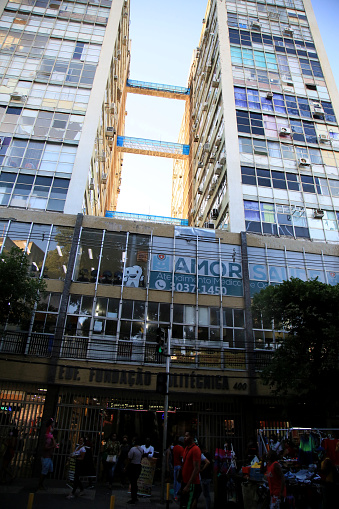 salvador, bahia brazil - december 2, 2020: facade of the Fundacao Politecnica building in downtown Salvador.