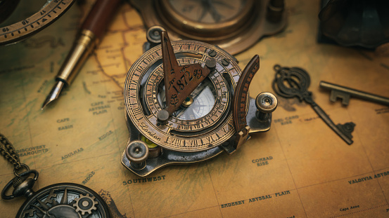 Antique Nautical Brass Compass