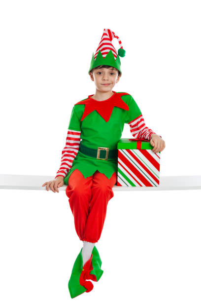 Young Boy Dressed in Elf Costume