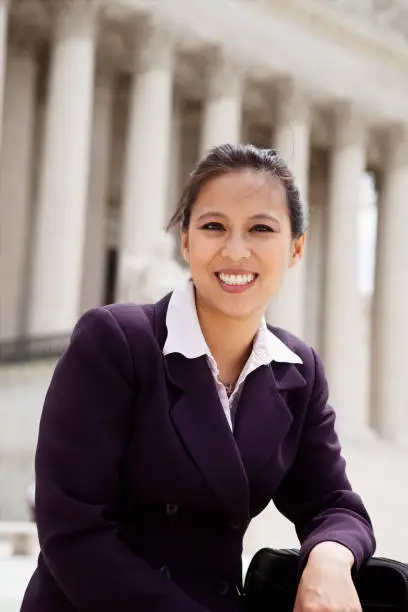 Photo of Asian Businesswoman at the Supreme Court in Washington, DC