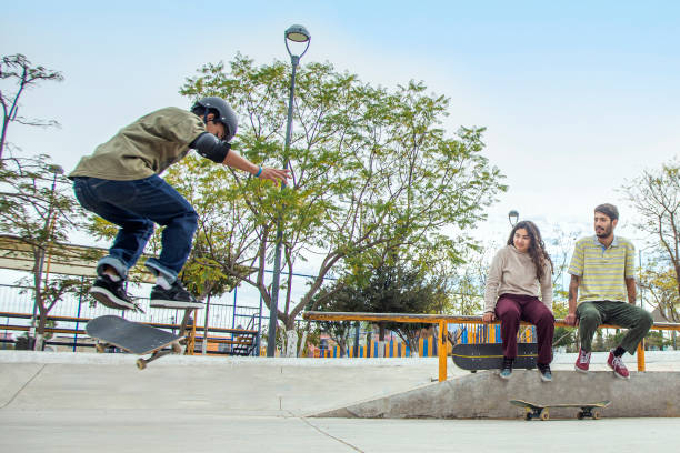 istock Friends skating in skate park 1290010060
