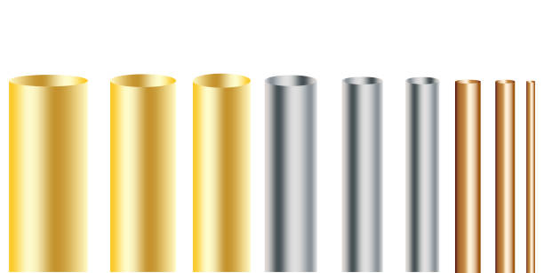 istock Gold silver bronze tube. Golden vector background. Metal gradient. Color set. Stock image. EPS 10. 1290015419