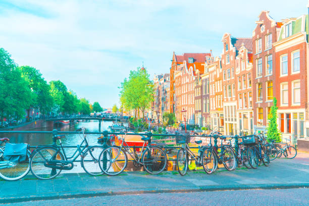 istock Typical street in Amsterdam, Netherlands 1290017358