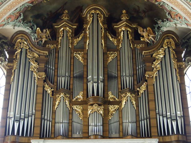 The organ of the cathedral at St. Gallen, Switzerland stock photo