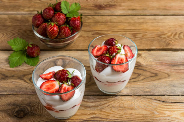 istock Fresh layered strawberries cream cheese dessert 1290018261