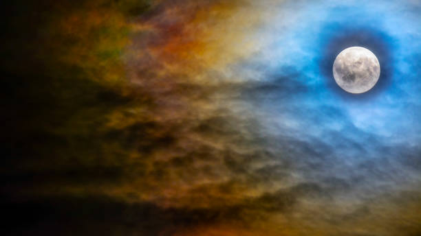 istock Halloween scary midnight sky with full moon 1290018265